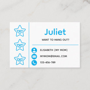 Blue Smiling Starfish Kids Playdate Card