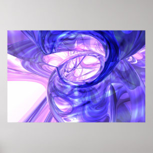 Blue Smoke Abstract Poster