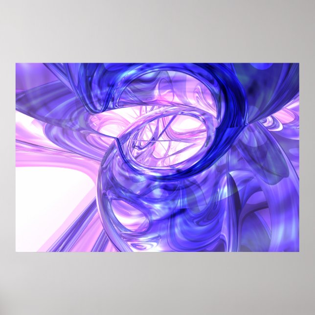 Blue Smoke Abstract Poster (Front)