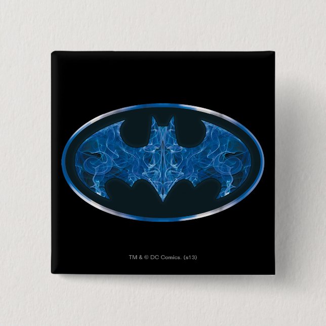 Blue Smoke Bat Symbol 15 Cm Square Badge (Front)