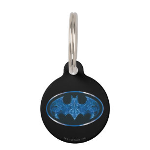 Blue Smoke Bat Symbol Pet Tag