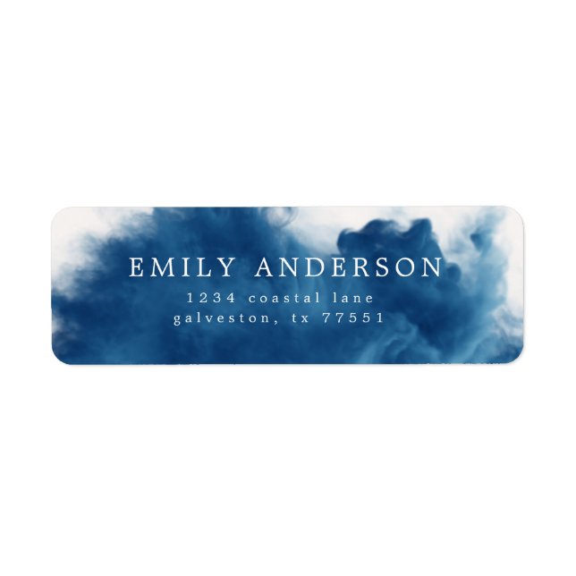 blue smoke effect modern return address (Front)