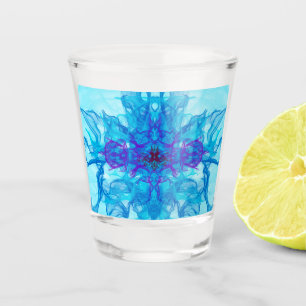 BLUE SMOKE - Fractal Art - Shot Glass