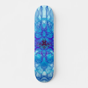 BLUE SMOKE - Fractal Art - Skateboard