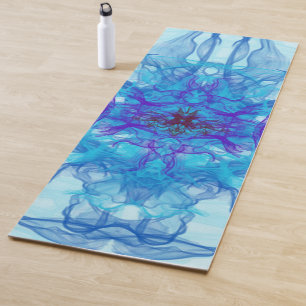 BLUE SMOKE - Fractal Art - Yoga Mat