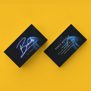 Blue Smoke Neon Hair Braiding Business Card