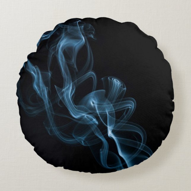 Blue Smoke Round Cushion (Front)