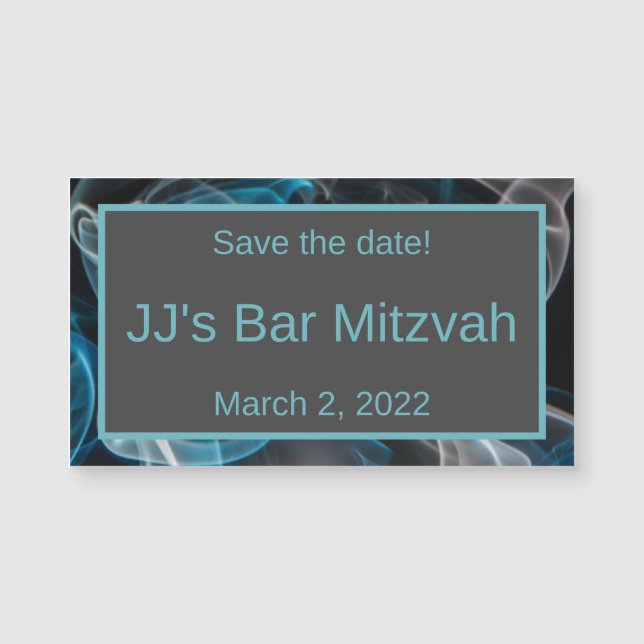 Blue Smoke Save the Date Magnet (Front)
