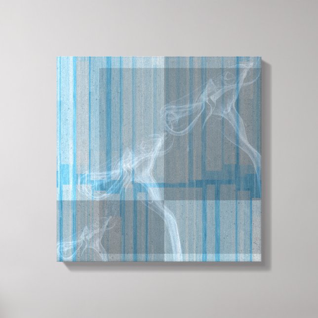 Blue Smoke & Stripes Canvas Art (Front)