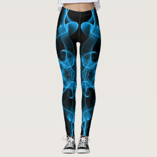 Blue Smoke Symmetrical Minimalist Black Leggings