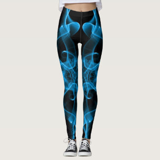 Blue Smoke Symmetrical Minimalist Black Leggings