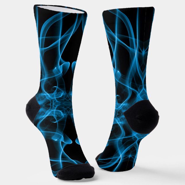 Blue Smoke Symmetrical Minimalist Black Socks (Angled)