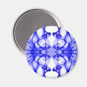 Blue Smoke Symmetrical Minimalist White Magnet
