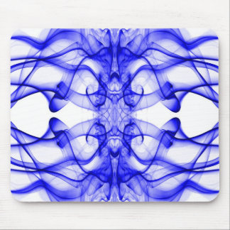 Blue Smoke Symmetrical Minimalist White Mouse Mat