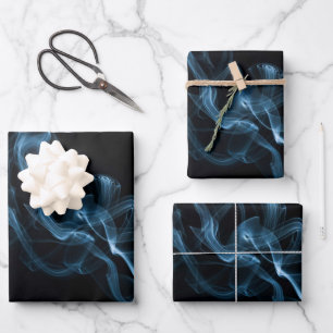 Blue Smoke Wrapping Paper Sheet