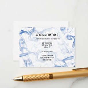 Blue Smokey Mist Accommodations Wedding Card