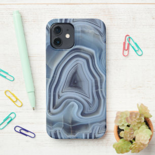 Blue Smoky Agate Geode iPhone 12 Case