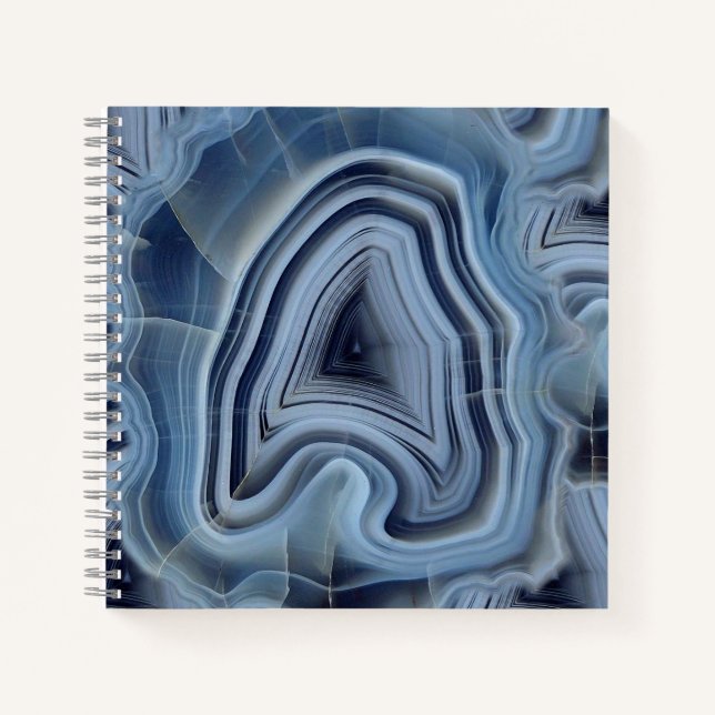 Blue Smoky Agate Geode Notebook (Front)