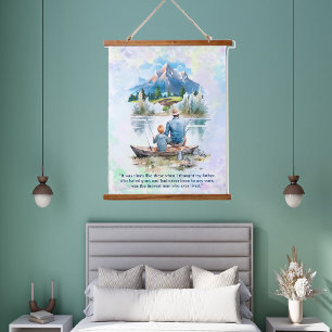 Blue Smoky Mountain Cloud Lake Fishing Fathers Day Hanging Tapestry