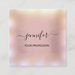 Blue Smoky Rose Gold Ombre  Professional Square Business Card