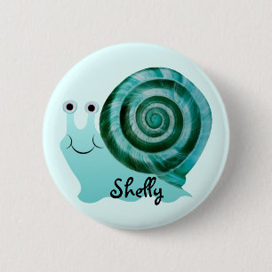 Blue Snail 6 Cm Round Badge