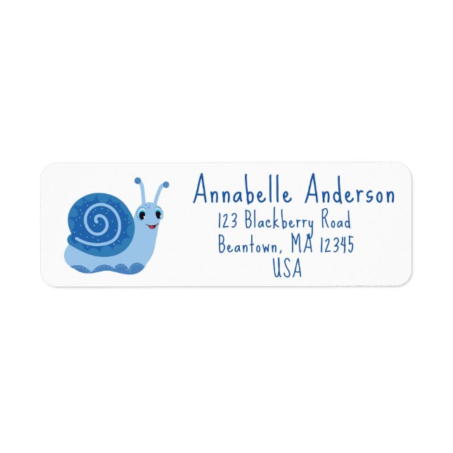 Blue Snail Mail Personalise Label (Front)