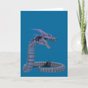 Blue Snake Dragon Card