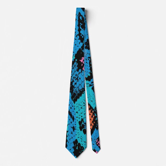 Blue Snake Print Tie (Front)