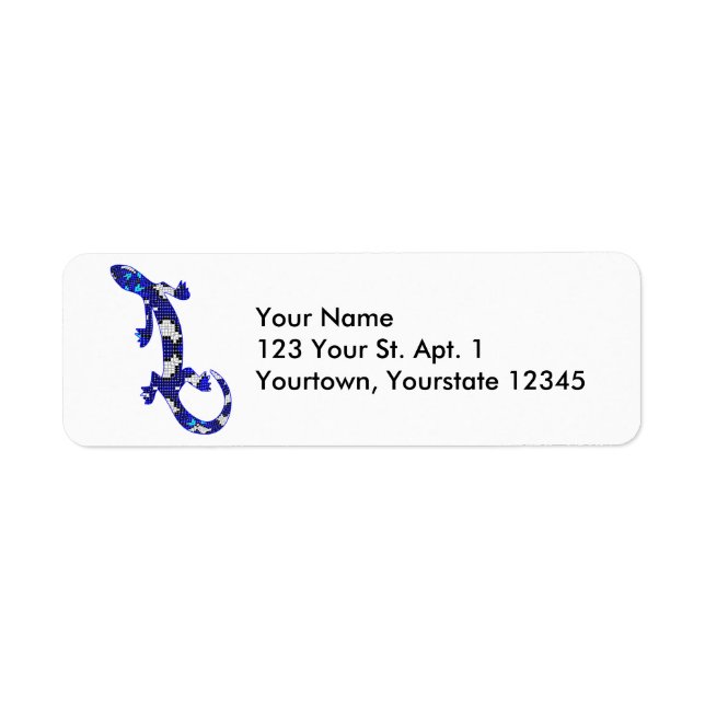 Blue Snake Skin Lizard Address Label (Front)