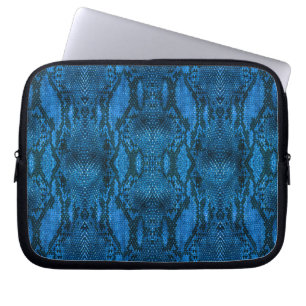 Blue Snake Skin Print Laptop Sleeve