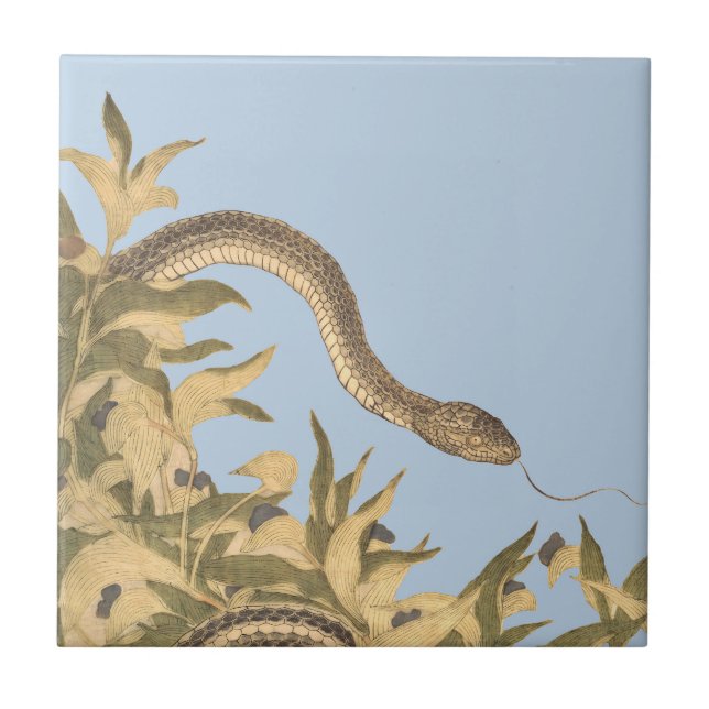 Blue Snake Vintage Tile (Front)