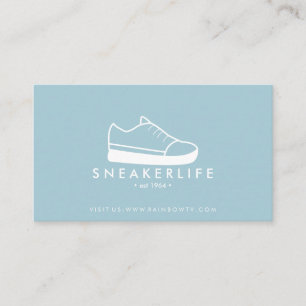 Blue Sneaker Sport Shoes hand drawn black Business Card