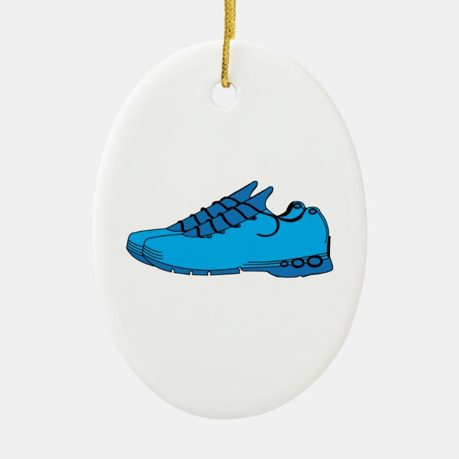 Blue Sneakers Ceramic Tree Decoration (Front)