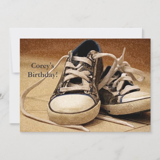 Blue Sneakers Invitation (Front)
