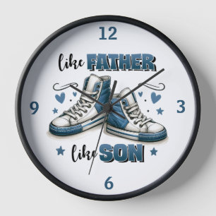 Blue Sneakers Like Father, Like Son Clock