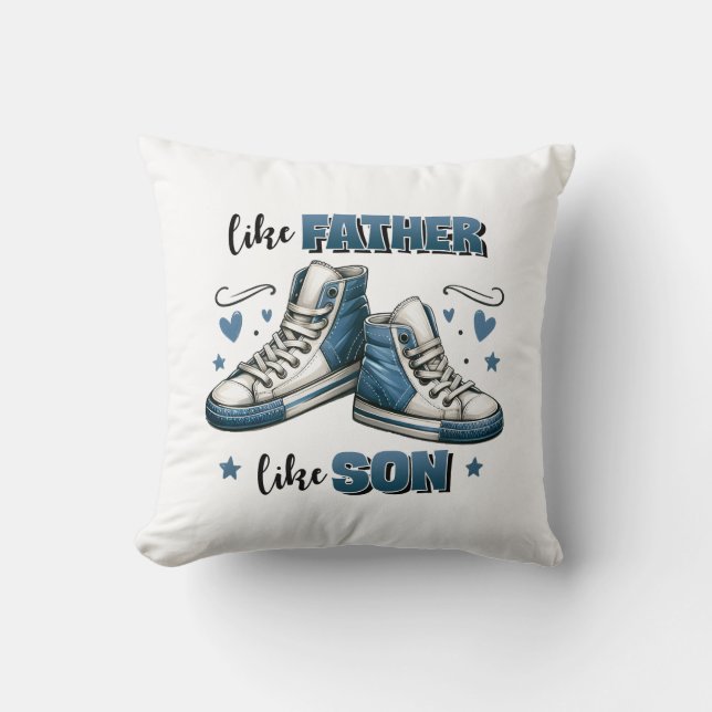 Blue Sneakers Like Father, Like Son Cushion (Front)