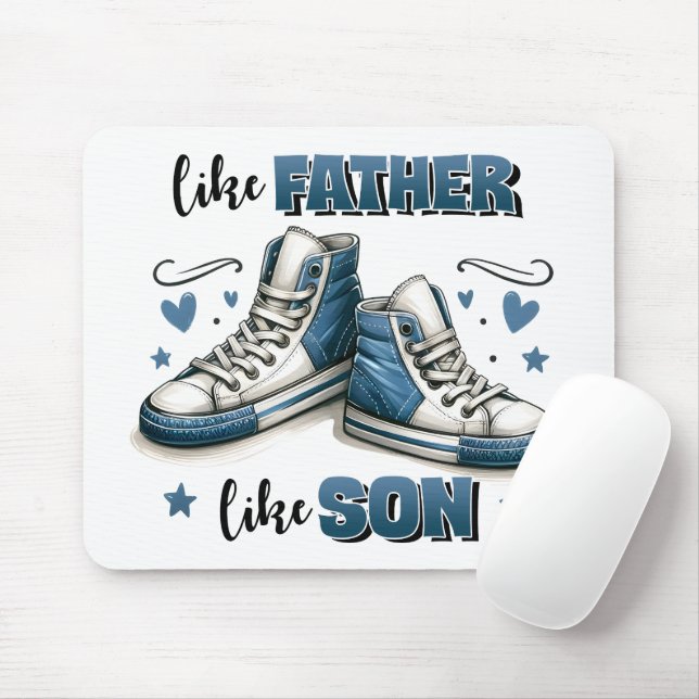 Blue Sneakers Like Father, Like Son Mouse Mat (With Mouse)