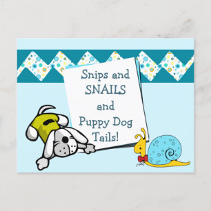 Blue Snips and Snails Birthday Announcement