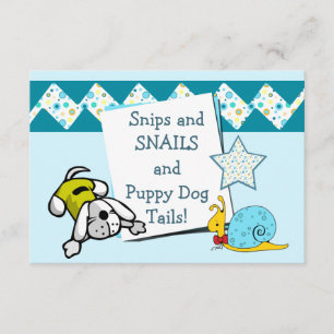 Blue Snips and Snails Birthday Party Invitation