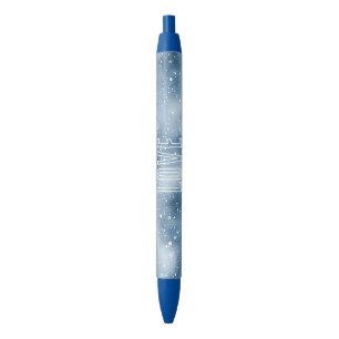 Blue Snow Black Ink Pen