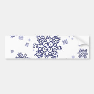 Blue Snow Bumper Sticker