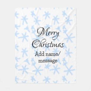 Blue snow flakes Christmas pattern snow pattern Fleece Blanket