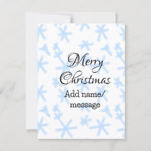 Blue snow flakes Christmas pattern snow pattern Postcard