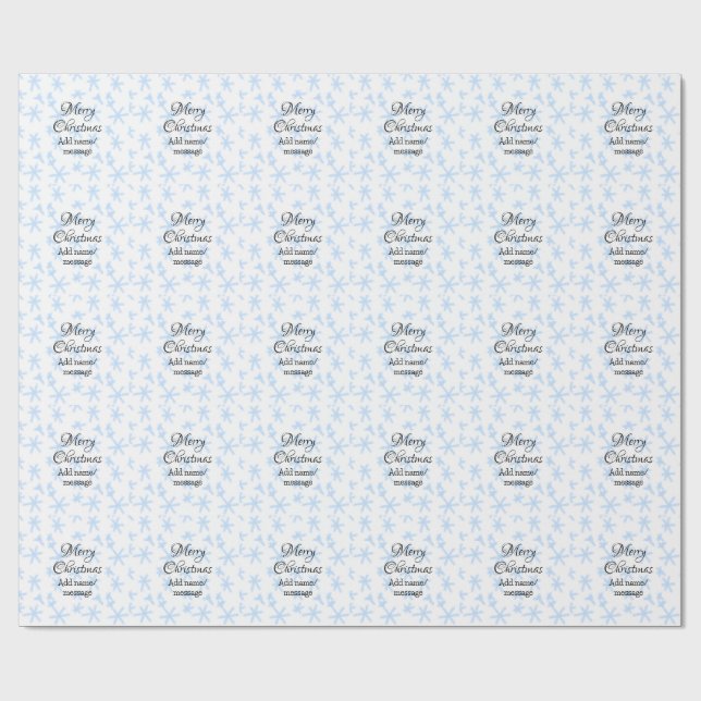Blue snow flakes Christmas pattern snow pattern Wrapping Paper (Flat)