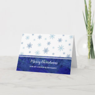 Blue Snow Godson & Family Merry Christmas Card