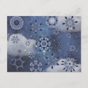 Blue Snow Holiday Postcard