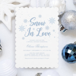 Blue Snow In Love Winter Bridal Shower Invitation