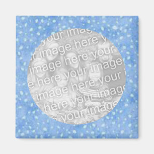 Blue Snow Photo Magnet Template