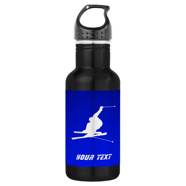 Blue Snow Skiing 532 Ml Water Bottle (Front)
