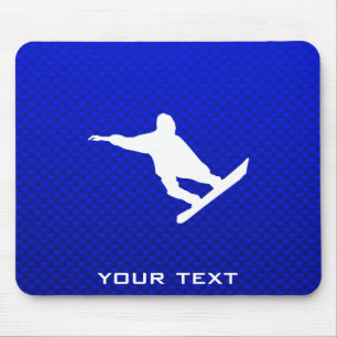 Blue Snowboarding Mouse Mat